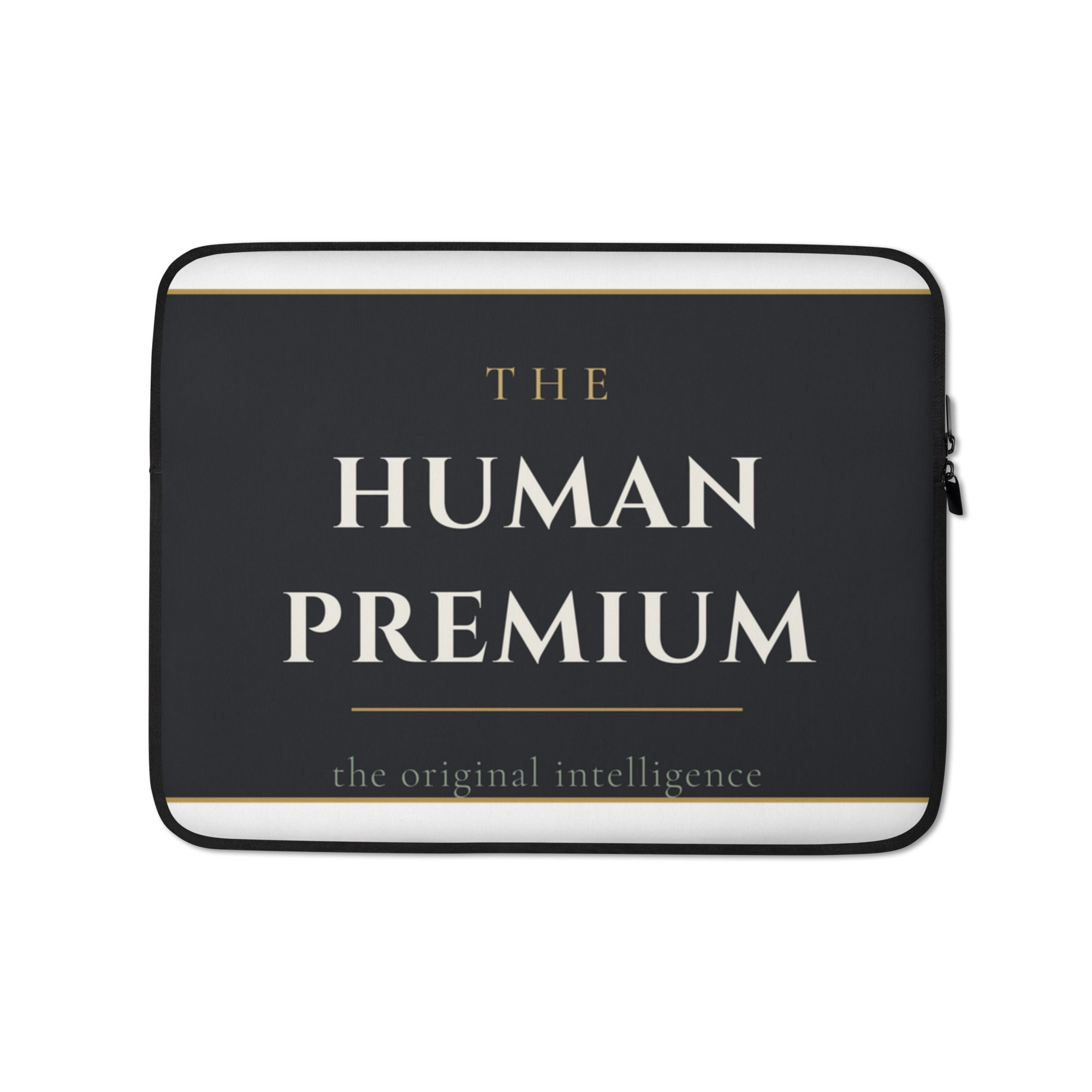 The Human Premium padded laptop sleeve, 13 inch, front view