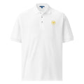 The Human Premium embroidered polo shirt in white, front view
