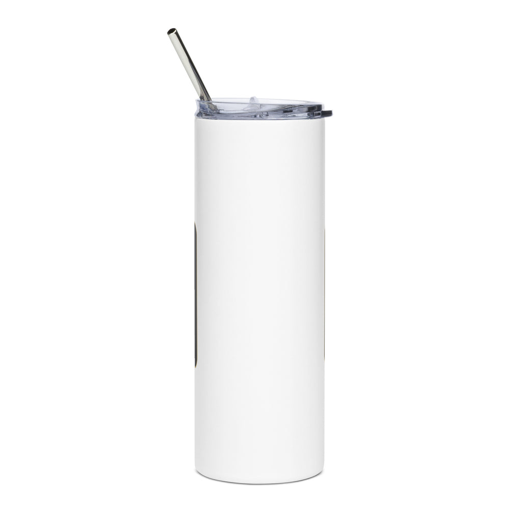 The Human Premium insulated tumbler, side view with the wordmark