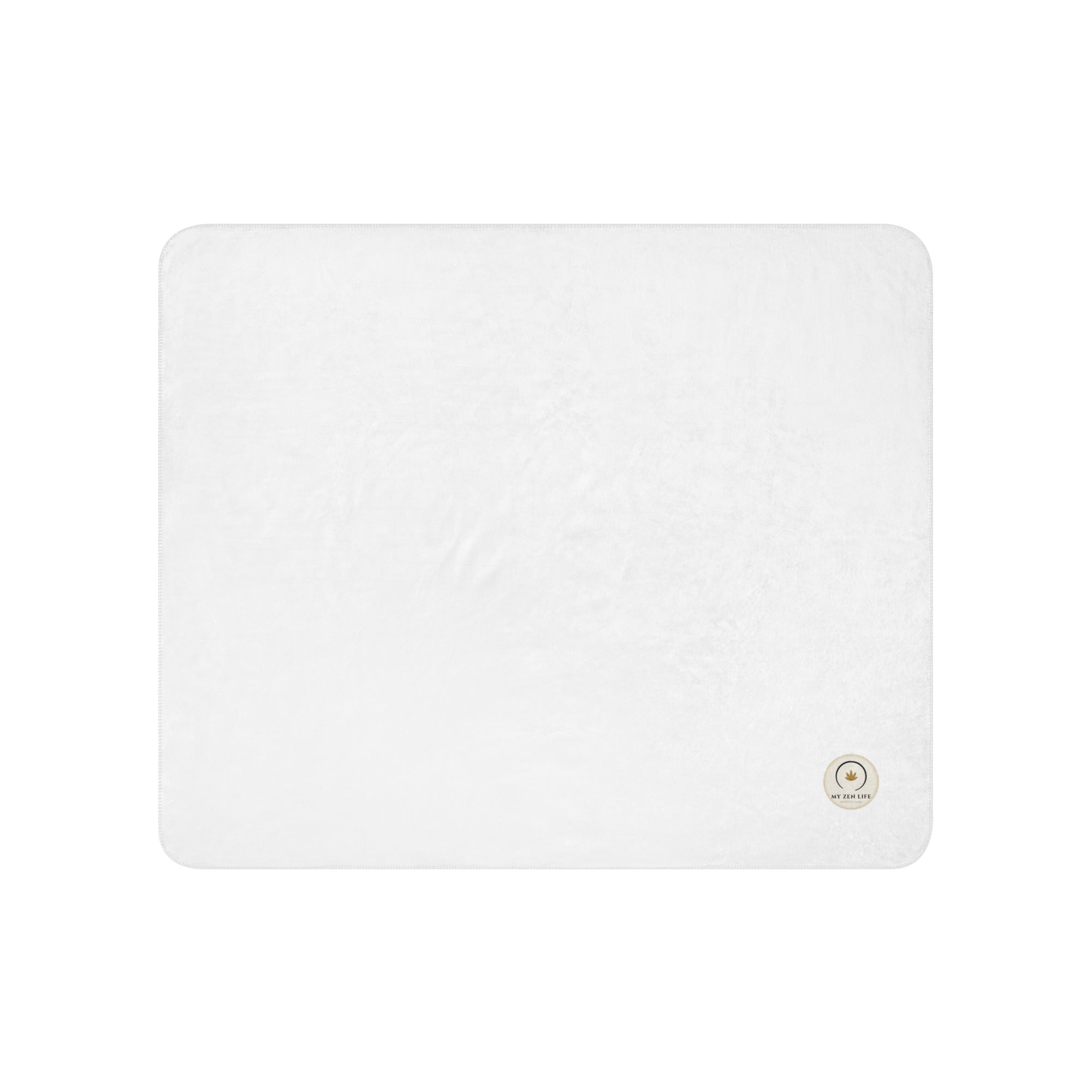 My Zen Life sherpa throw blanket in tan, 50x60, plush front side