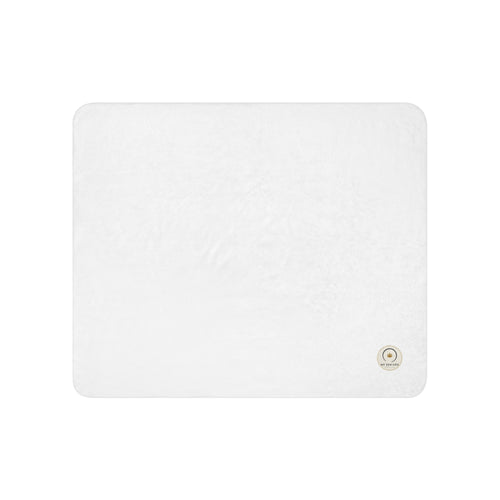 My Zen Life sherpa throw blanket in tan, 50x60, plush front side