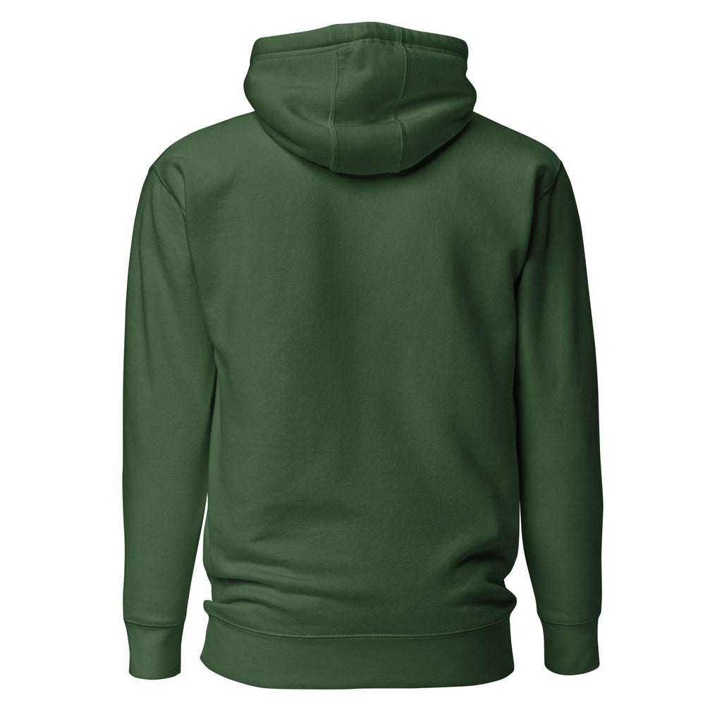 My Zen Life Unisex Hoodie in forest green, back view
